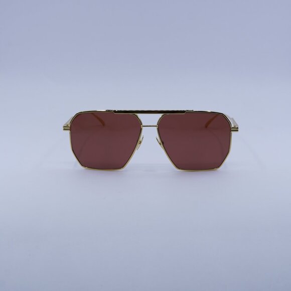 Bottega Veneta BV1012S 005 Sunglasses Gold Aviator Frame, Brown Lenses main image 10